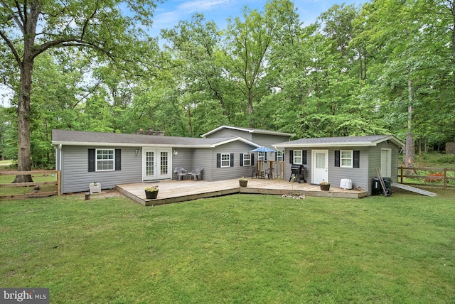 83 Ridge Crest Dr, Harpers Ferry, WV 25425 - back of house with french doors and a wooden deck