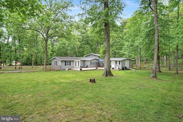 83 Ridge Crest Dr, Harpers Ferry, WV 25425 - view of yard with a deck and a wooded view