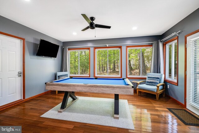 392 Passage Ln, Mc Gaheysville, VA 22840 - rec room with baseboards, wood finished floors, healthy amount of natural light, and recessed lighting