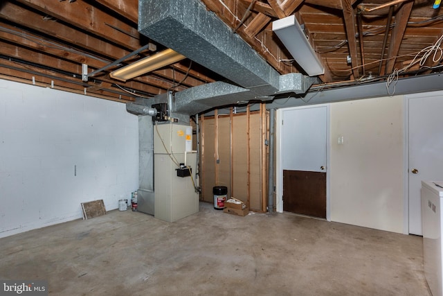 unfinished below grade area with heating unit