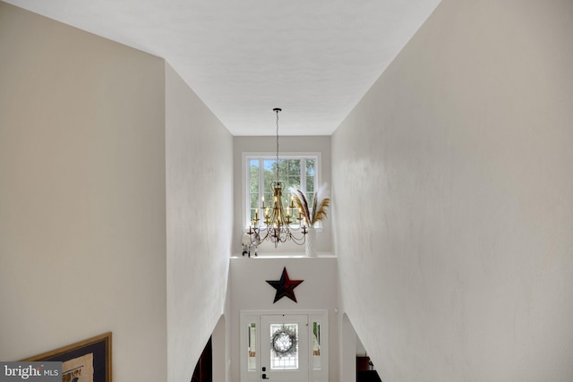 219 N Benjamin Howell St, Williamsburg, VA 23188 - foyer with a chandelier and a high ceiling