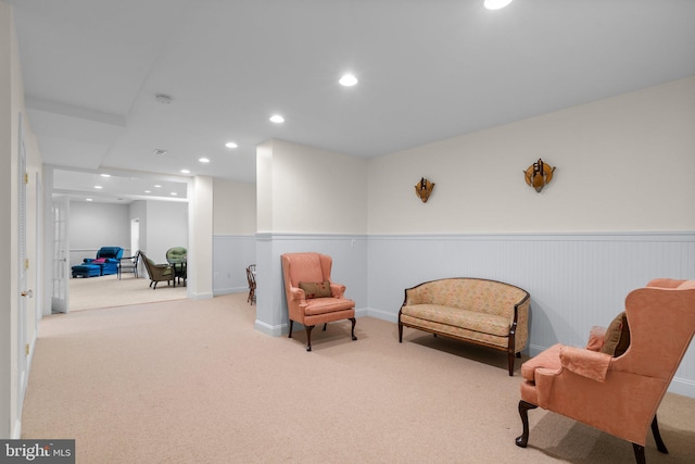 301 Reserve Gate Ter, Silver Spring, MD 20905 - sitting room with carpet floors, a wainscoted wall, and recessed lighting