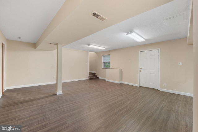 4419 Lakeview Dr, Temple Hills, MD 20748 - below grade area featuring wood finished floors, baseboards, and stairway