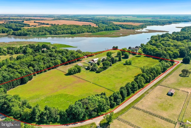 300 Hickory Ln, Chestertown, MD 21620 - view of rural area with a nearby body of water and property parcel outlined