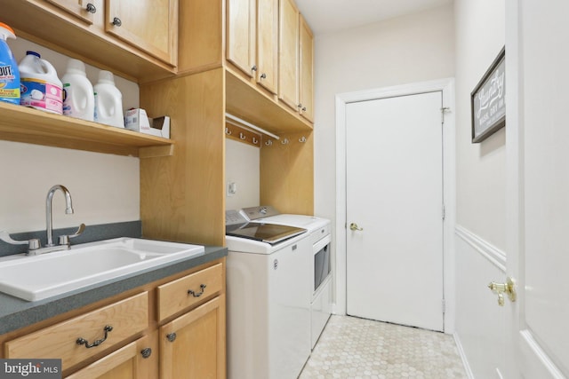 13 Lenape Ct, Mount Laurel, NJ 08054 - laundry room featuring washing machine and dryer, cabinet space, and light tile patterned flooring