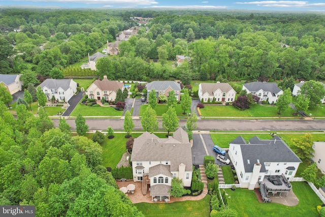 13 Lenape Ct, Mount Laurel, NJ 08054 - aerial perspective of suburban area with a forest