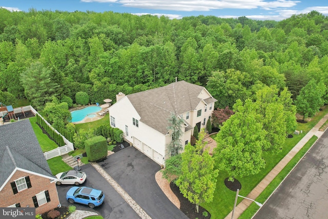 13 Lenape Ct, Mount Laurel, NJ 08054 - bird's eye view of a heavily wooded area and a pool area