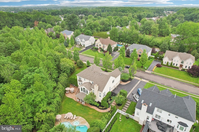 13 Lenape Ct, Mount Laurel, NJ 08054 - aerial perspective of suburban area featuring a heavily wooded area