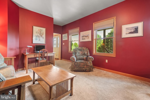 12451 High Point Rd, Felton, PA 17322 - living room with carpet flooring, a desk, and baseboards