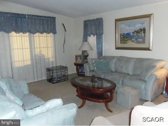 38802 Tyler Ave, Selbyville, DE 19975 - living area featuring vaulted ceiling and carpet floors