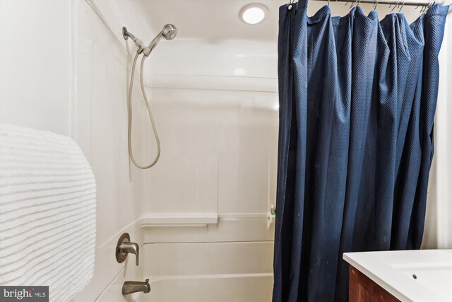 614 Sligo Ave Unit 504, Silver Spring, MD 20910 - bathroom with shower / bath combination with curtain and vanity