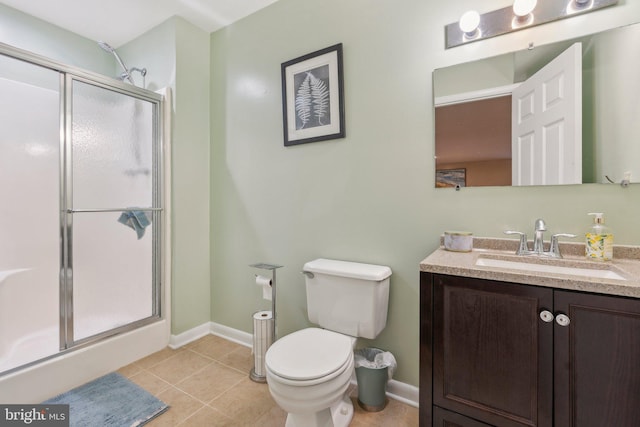 2307 Bright Leaf Way, Baltimore, MD 21209 - bathroom with vanity, a shower stall, toilet, tile patterned floors, and baseboards