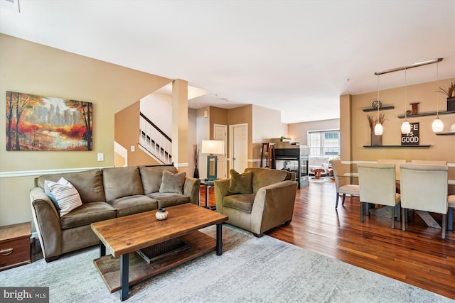 623 Main St Unit 623-B, Gaithersburg, MD 20878 - living area with wood finished floors and stairway
