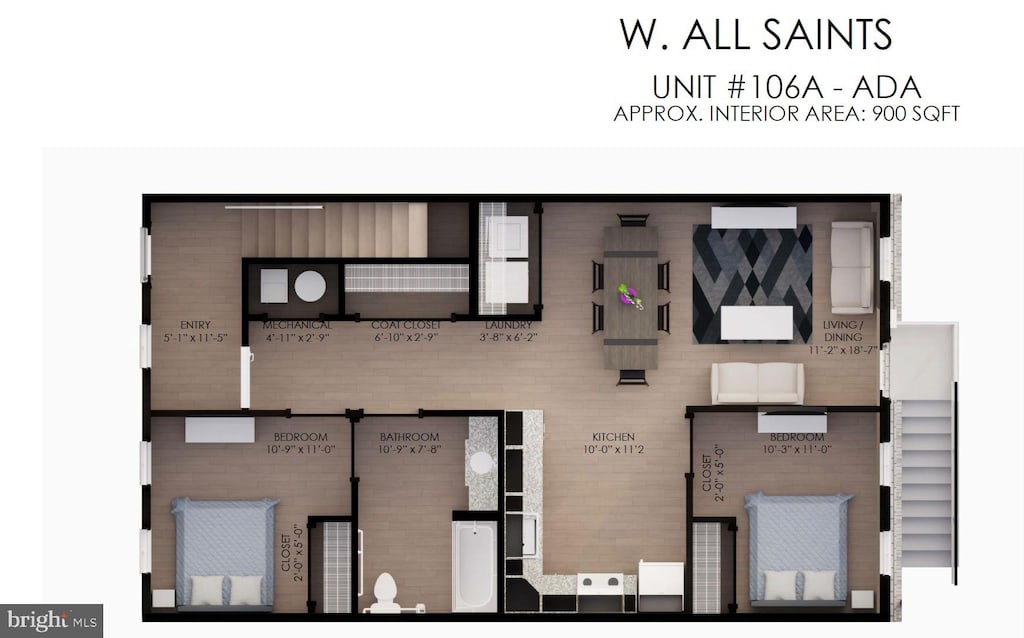106 W All Saints St Unit B1, Frederick, MD 21701 - home floor plan
