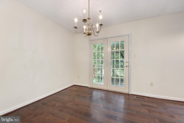 19202 Cross Ridge Dr, Germantown, MD 20874 - empty room with a chandelier, baseboards, and wood finished floors