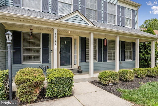16110 Amethyst Ln, Bowie, MD 20716 - property entrance with covered porch and roof with shingles