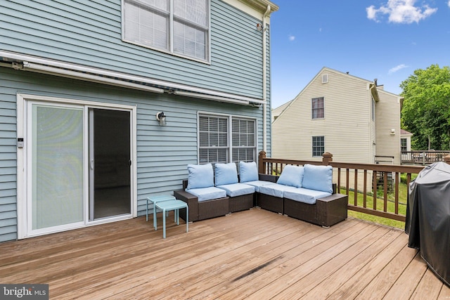 16110 Amethyst Ln, Bowie, MD 20716 - wooden terrace with an outdoor living space