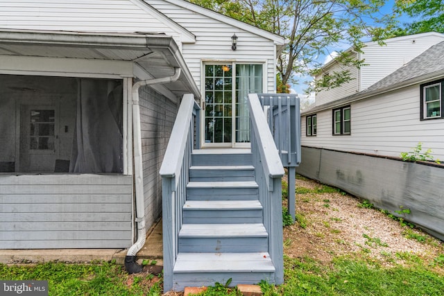 exterior view of a downspout and gutters