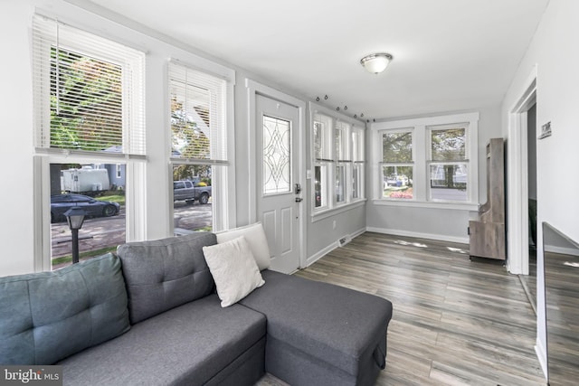 view of sunroom