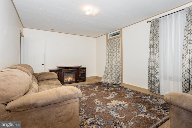 320 E Front St, Lewisberry, PA 17339 - carpeted living area with a glass covered fireplace