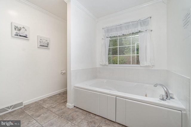 1070 George Brown Rd, Millerstown, PA 17062 - bathroom with crown molding, a bath, and baseboards