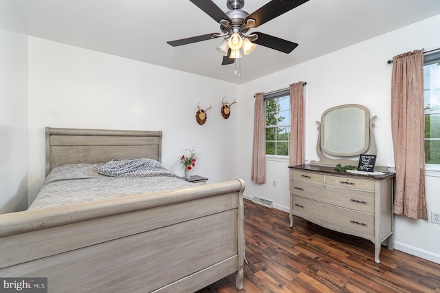 1070 George Brown Rd, Millerstown, PA 17062 - bedroom featuring dark wood-type flooring, baseboards, and ceiling fan