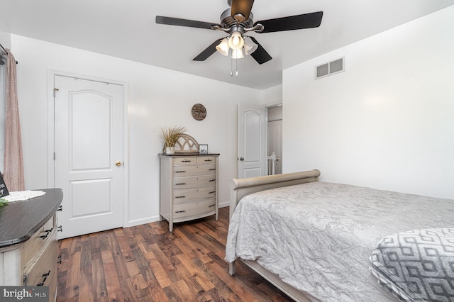 1070 George Brown Rd, Millerstown, PA 17062 - bedroom with dark wood-style flooring, ceiling fan, and baseboards
