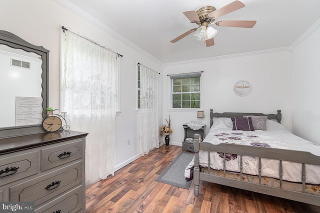 1070 George Brown Rd, Millerstown, PA 17062 - bedroom with ornamental molding, wood finished floors, ceiling fan, and baseboards