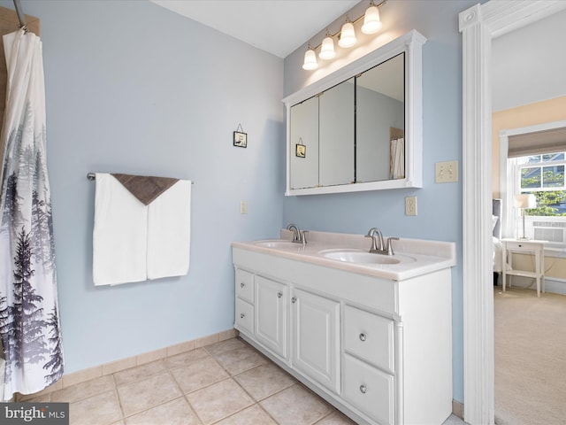 1503 W Tenth St, Wilmington, DE 19806 - full bath featuring double vanity and baseboards