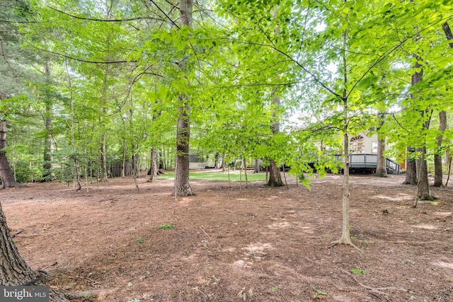 view of yard with a deck