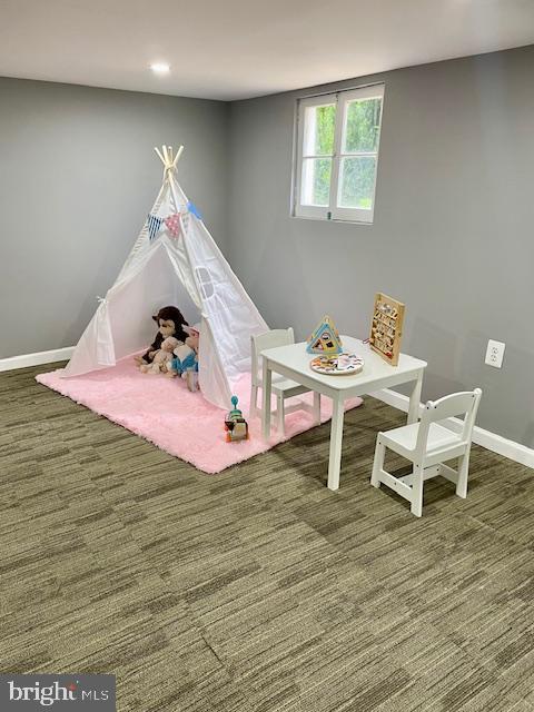 25 Elmont Ave, Baltimore, MD 21206 - rec room featuring baseboards and carpet