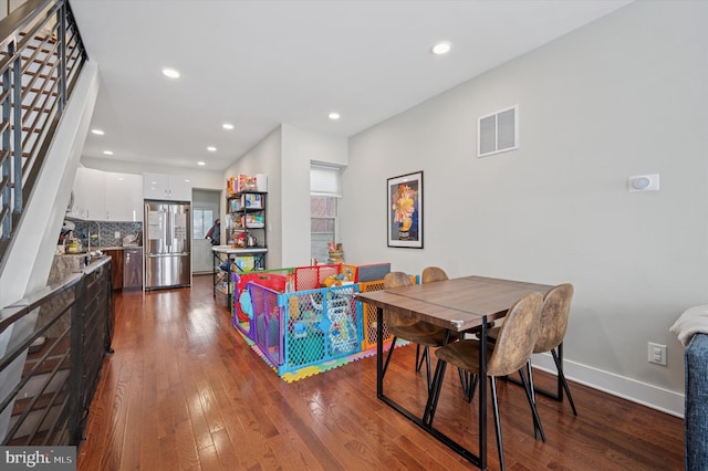 1322 N Hollywood St, Philadelphia, PA 19121 - dining area with dark wood-style floors, recessed lighting, and baseboards