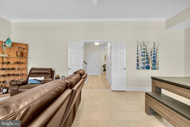 202 Muir St Unit 202, Cambridge, MD 21613 - living area with crown molding, baseboards, and light tile patterned flooring