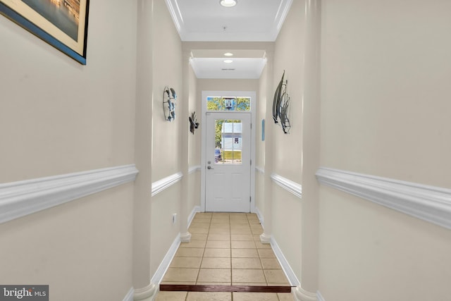 202 Muir St Unit 202, Cambridge, MD 21613 - entryway featuring crown molding, light tile patterned floors, baseboards, and recessed lighting