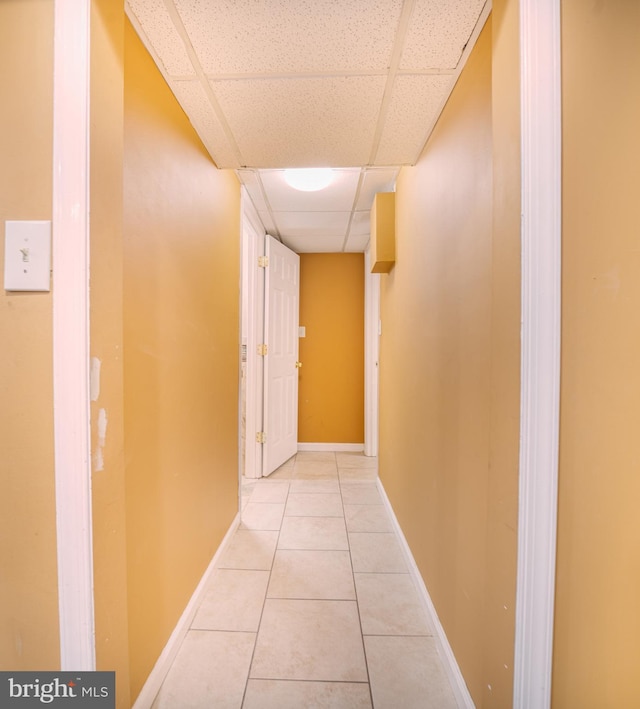 15210 Emory Ct, Bowie, MD 20716 - corridor featuring a drop ceiling, light tile patterned floors, and baseboards
