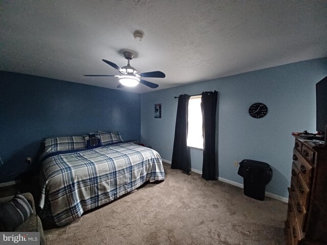189 Columbia Dr, Kearneysville, WV 25430 - carpeted bedroom featuring ceiling fan, baseboards, and a textured ceiling