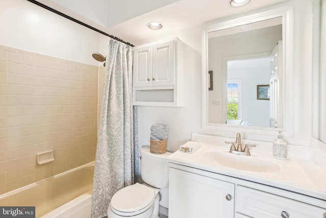 44007 Kitts Hill Ter, Ashburn, VA 20147 - full bathroom with vanity and shower / bath combo with shower curtain