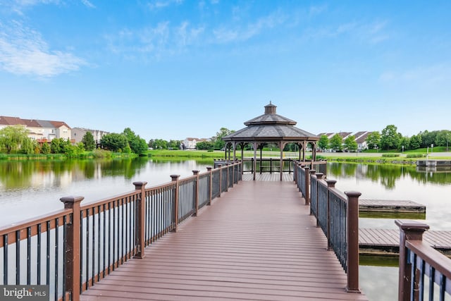 44007 Kitts Hill Ter, Ashburn, VA 20147 - dock area featuring a gazebo and a water view