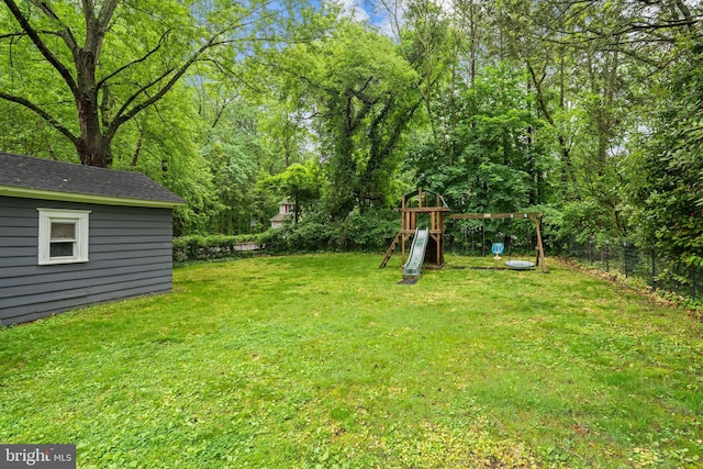 614 Maple Ave, Haddonfield, NJ 08033 - view of yard featuring a playground