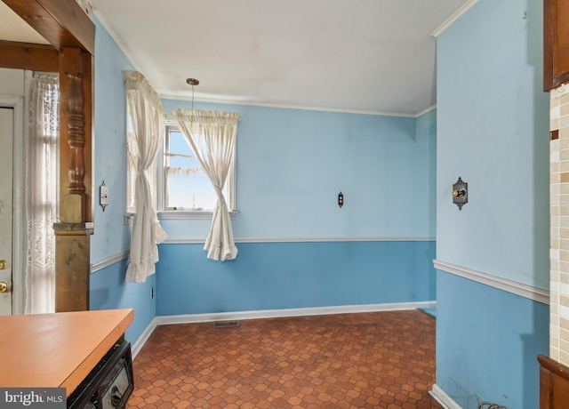 364 Driscoll Ave, Woodbury, NJ 08096 - empty room with ornamental molding, tile patterned floors, and baseboards