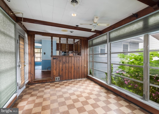 364 Driscoll Ave, Woodbury, NJ 08096 - unfurnished sunroom featuring beamed ceiling