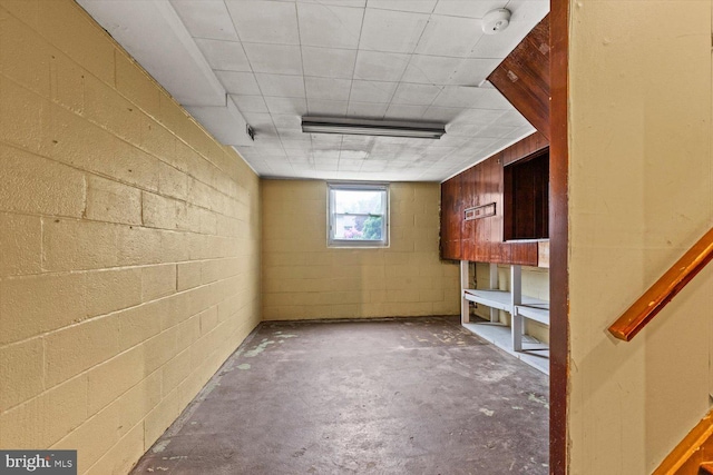 129 Henry Rd, Enola, PA 17025 - basement featuring concrete block wall and a drop ceiling