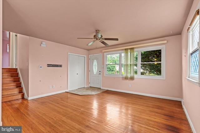 129 Henry Rd, Enola, PA 17025 - foyer entrance featuring healthy amount of natural light, light wood-style floors, a ceiling fan, and baseboards