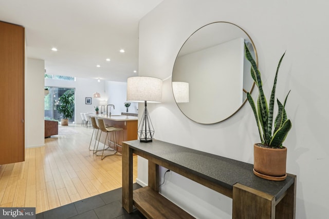 955 N American St, Philadelphia, PA 19123 - corridor featuring recessed lighting and wood finished floors