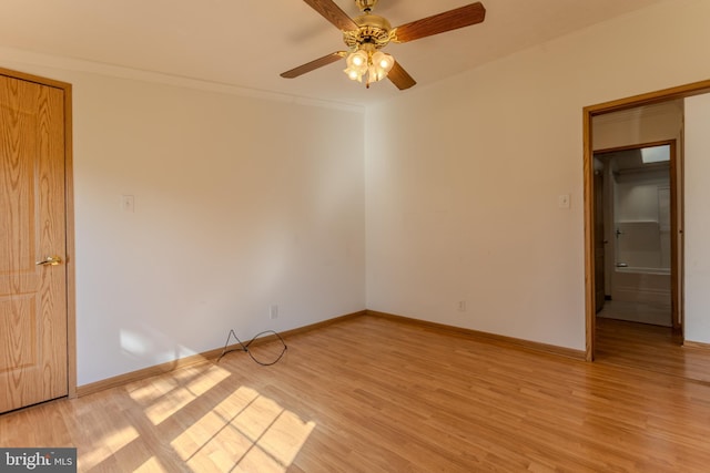 186 Hampton Dr, Chambersburg, PA 17202 - empty room featuring ceiling fan, light wood-style floors, and baseboards