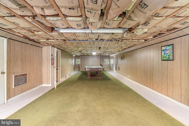 1554 Williams Grove Rd, Mechanicsburg, PA 17055 - game room with billiards, concrete floors, and wood walls