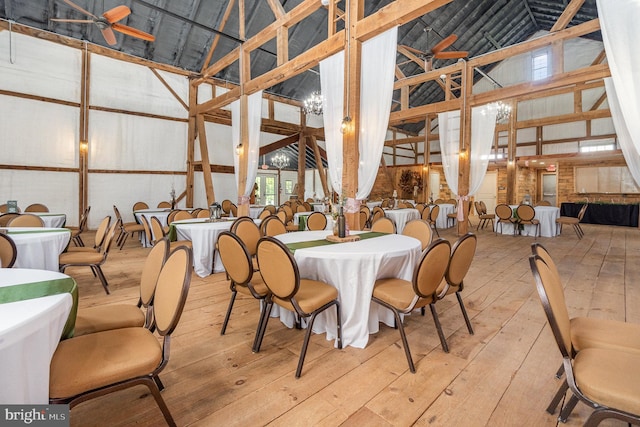 1554 Williams Grove Rd, Mechanicsburg, PA 17055 - dining space with high vaulted ceiling and wood-type flooring