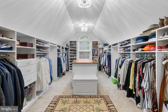 3740 Devin Ct, Huntingtown, MD 20639 - spacious closet with light carpet, a chandelier, and lofted ceiling