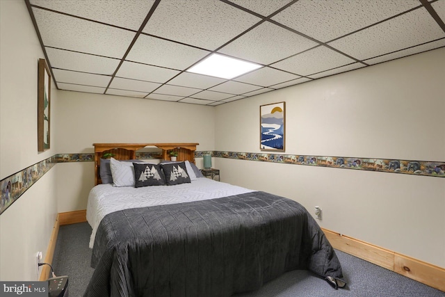 10263 Licking Creek Rd, Mifflintown, PA 17059 - carpeted bedroom featuring a paneled ceiling and baseboards