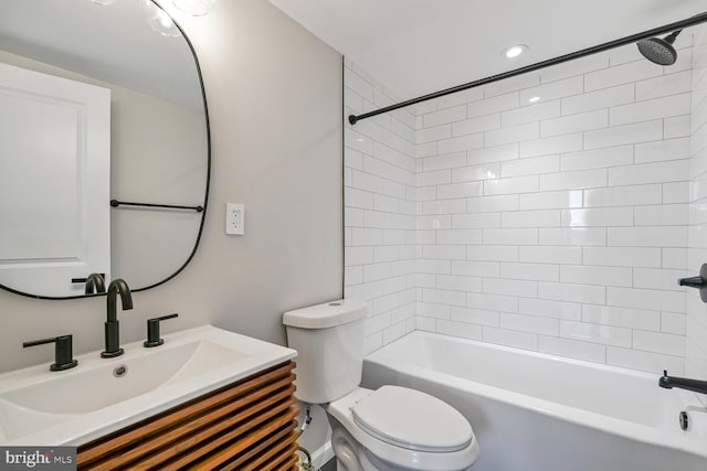 4520 King St Unit 609, Alexandria, VA 22302 - bathroom featuring toilet, vanity, and shower / tub combination